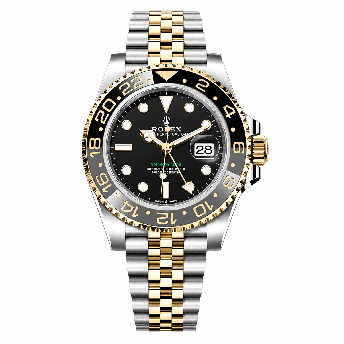Rolex GMT-Master II Two Tone Gold — Black Dial