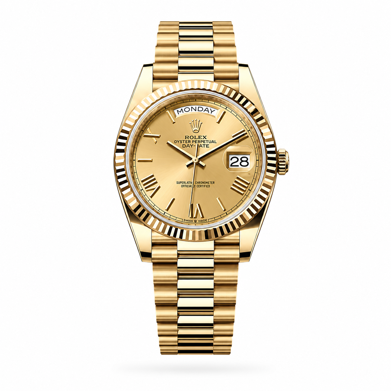 Rolex Day-Date Fluted "Champagne Roman"