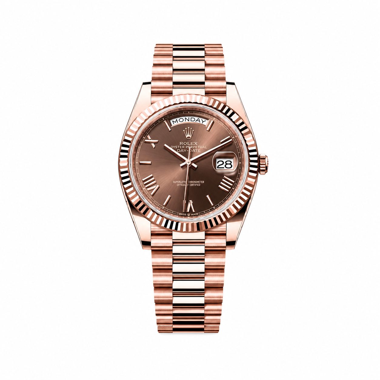 Rolex Day-Date Fluted "Rose Gold Chocolate"