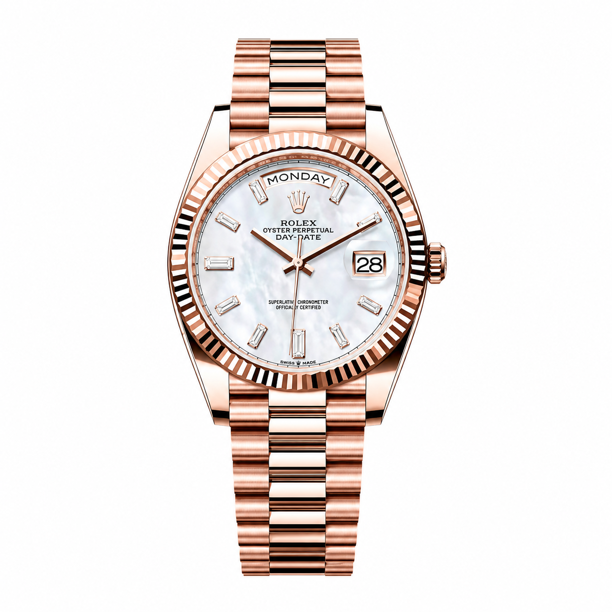 Rolex Day-Date Fluted "Rose Gold MOP"