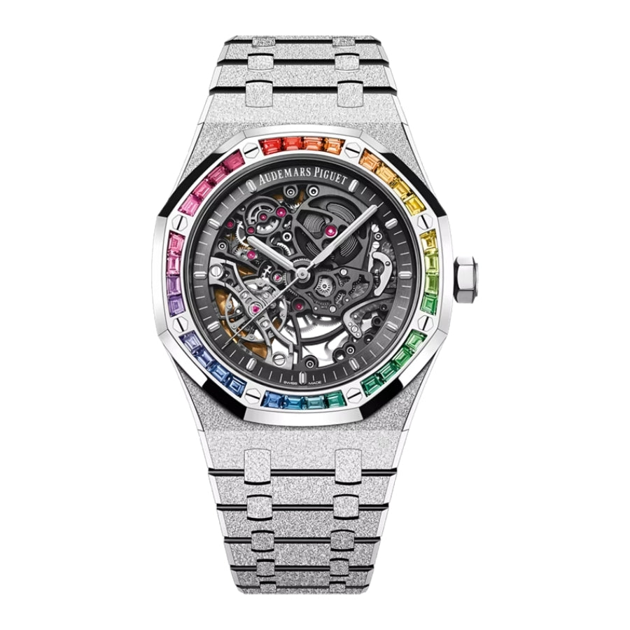 Audemars Piguet Royal Oak 15412BC — Frosted White Gold Rainbow Openworked