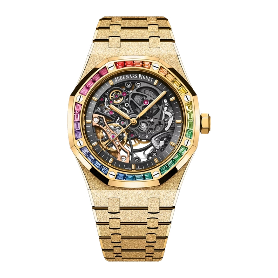 Audemars Piguet Royal Oak 15412BA — Frosted Yellow Gold Rainbow Openworked