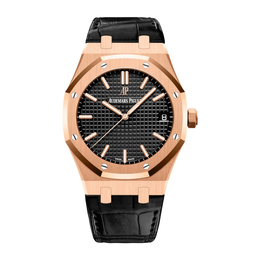 Audemars Piguet Royal Oak 15500OR — Black Dial Leather Strap
